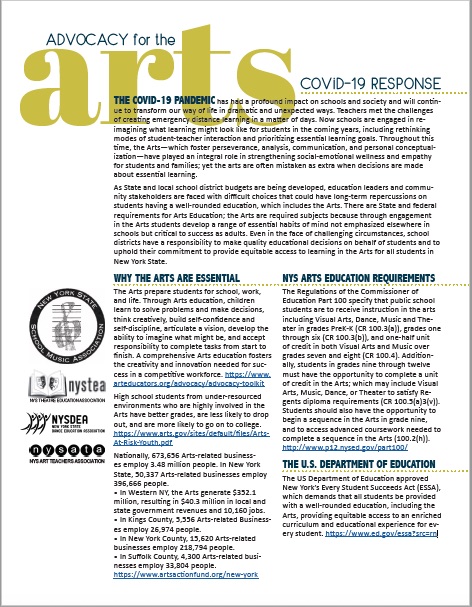 COVID 19 Arts Associations Unified Advocacy Statement Image COVID 19 Arts Associations Unified Advocacy Statement Image