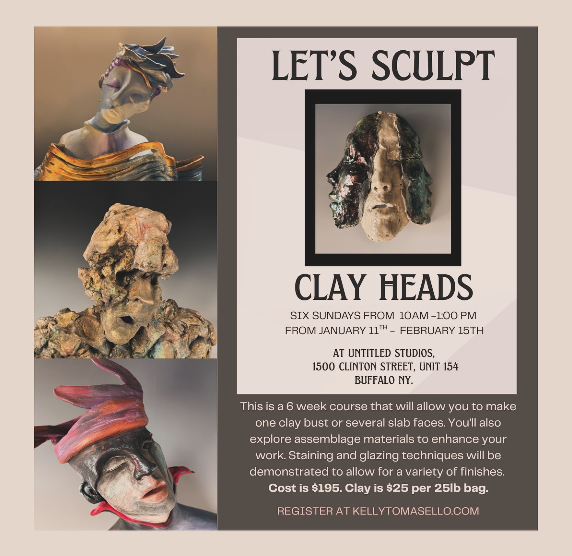 Kelly Tomasello Clay Portrait workshop