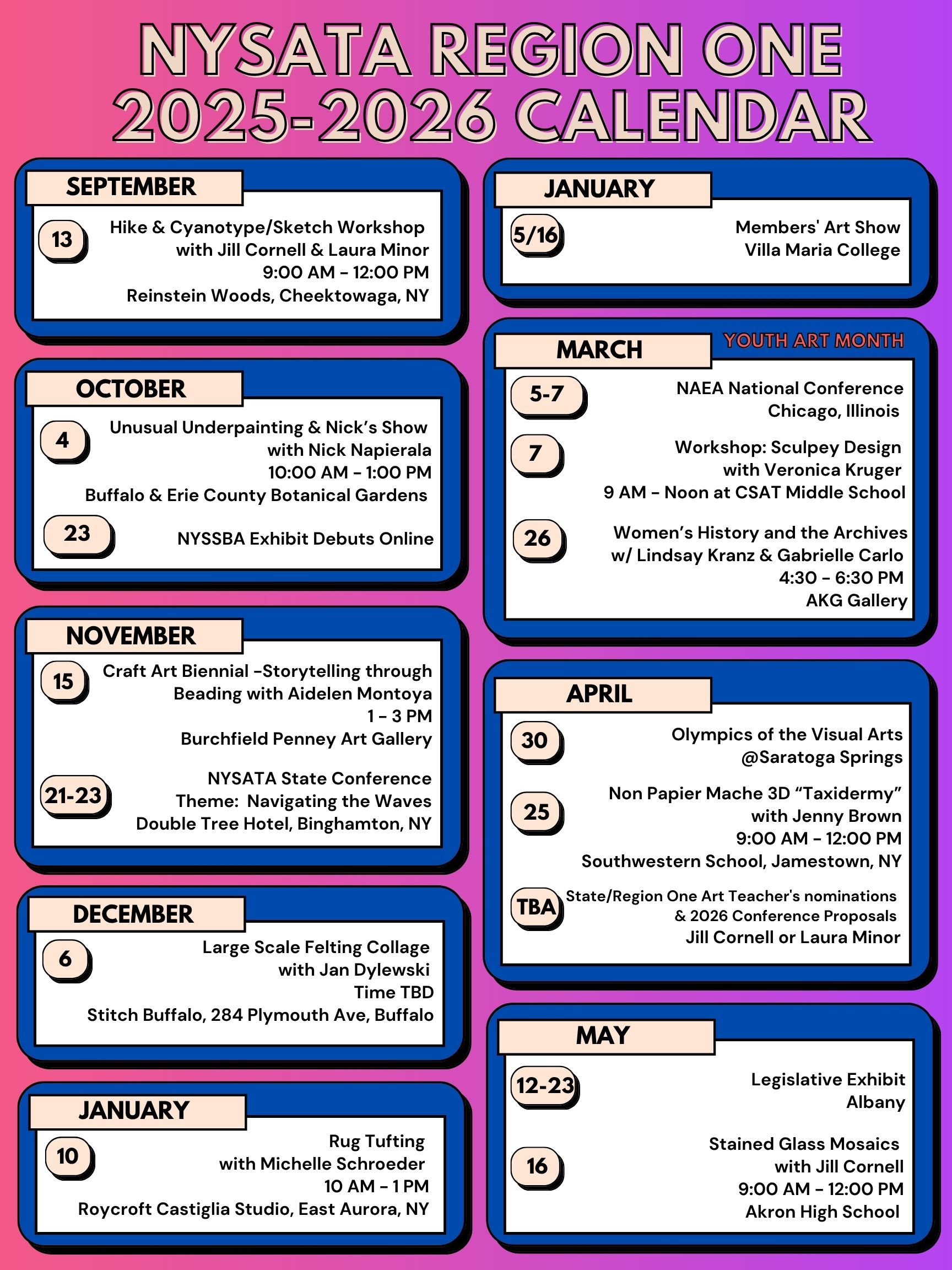 Region 1 2025-26 Calendar